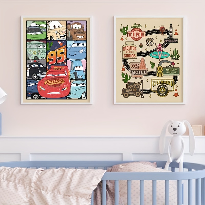 Lighting Mcqueen Decor - Cars Characters Lightning McQueen Art Prints