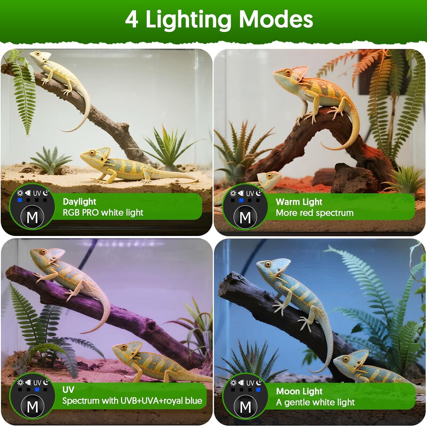 24W LED UVA UVB Reptile Lamp w - Gecko Lighting & Decor ulasan dan harga