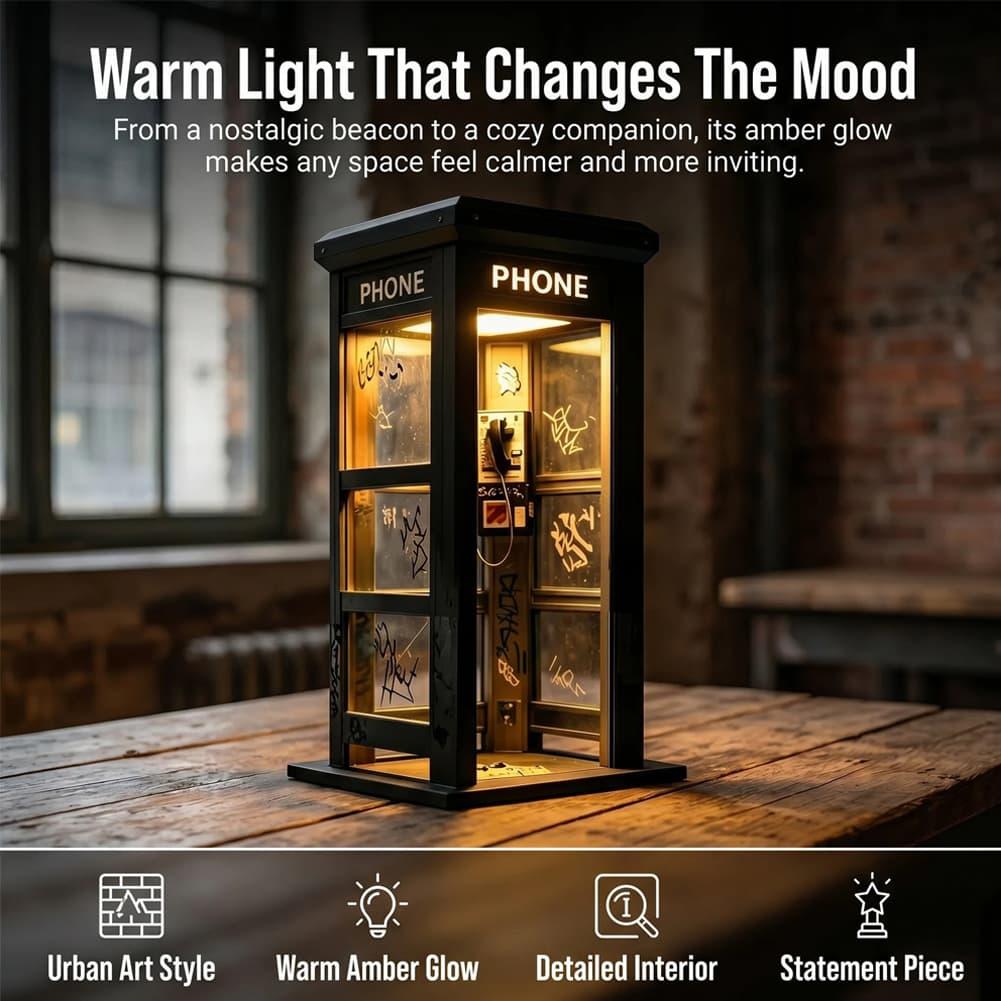 Retro Graffiti Phone Booth Tab - Lighting Decor For Bedroom ulasan dan harga