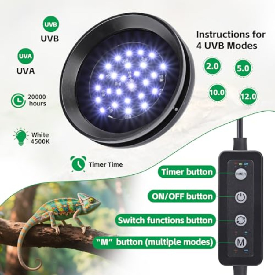 UVB Light for Reptiles with Di - Gecko Lighting & Decor ulasan dan harga