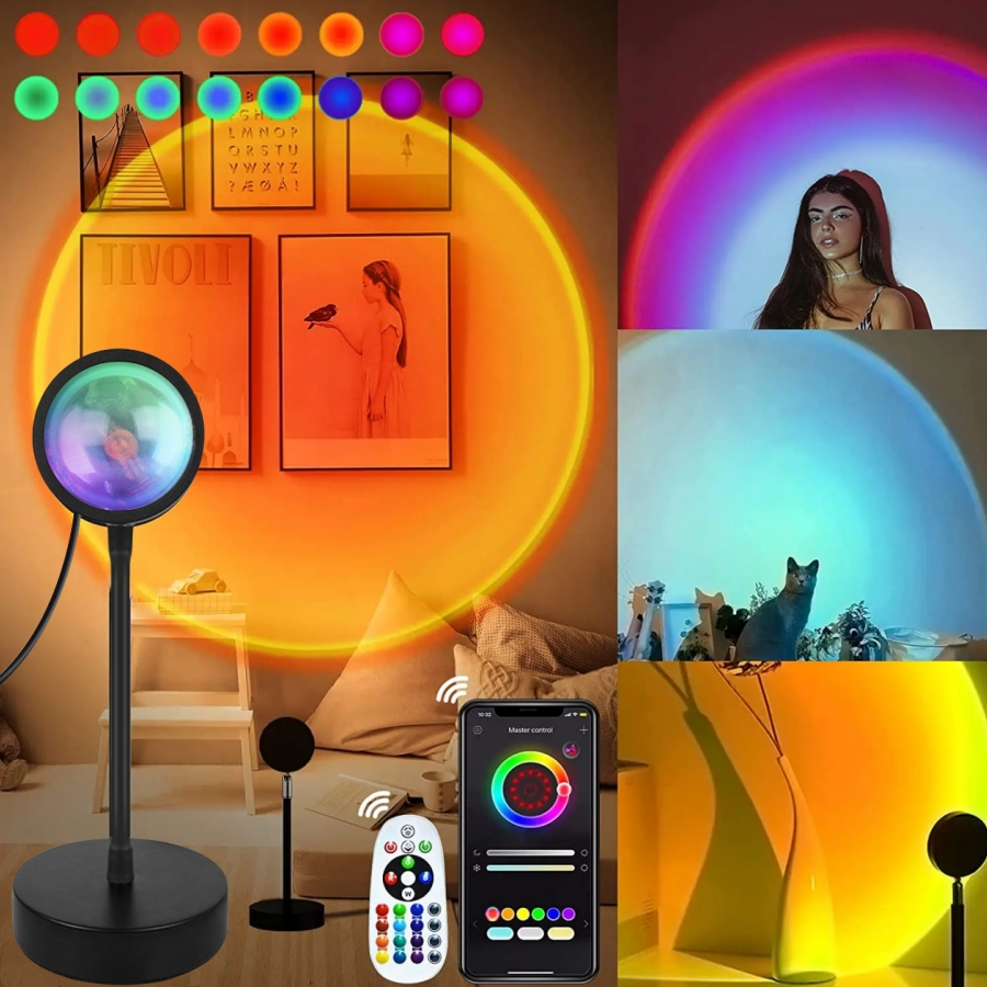 Smart Sunset Lamp Tuya LED Nig - Room Decor Lighting Lamp ulasan dan harga