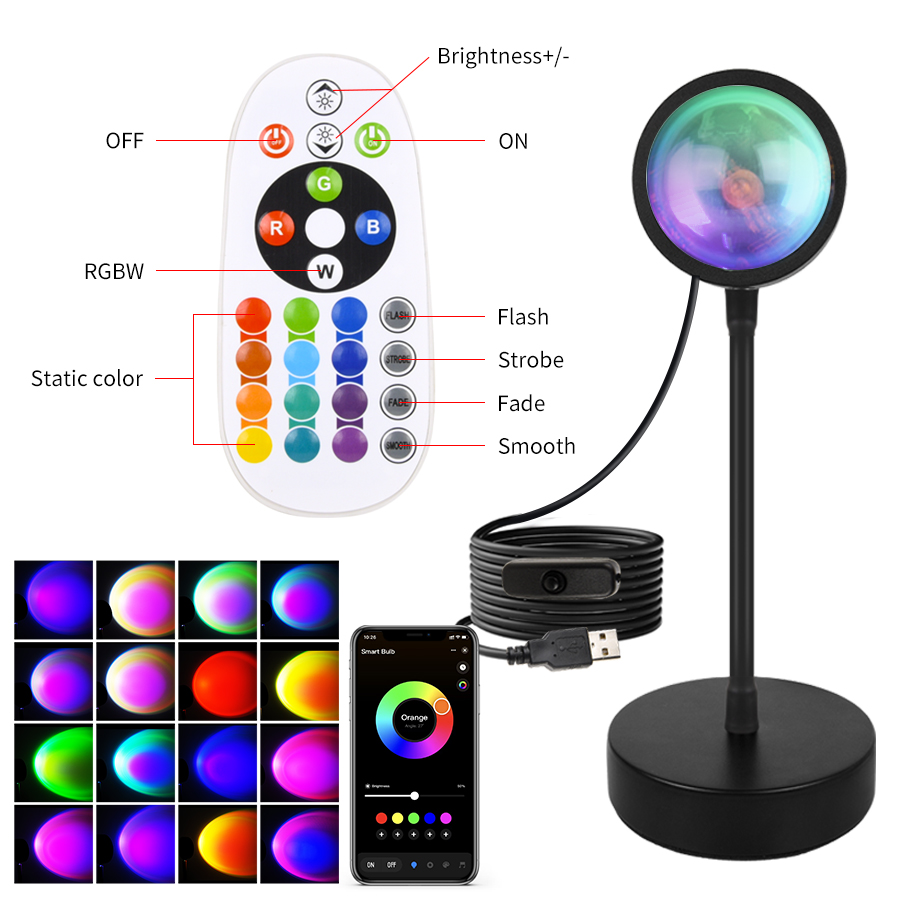 Smart Sunset Lamp Tuya LED Nig - Room Decor Lighting Lamp ulasan dan harga