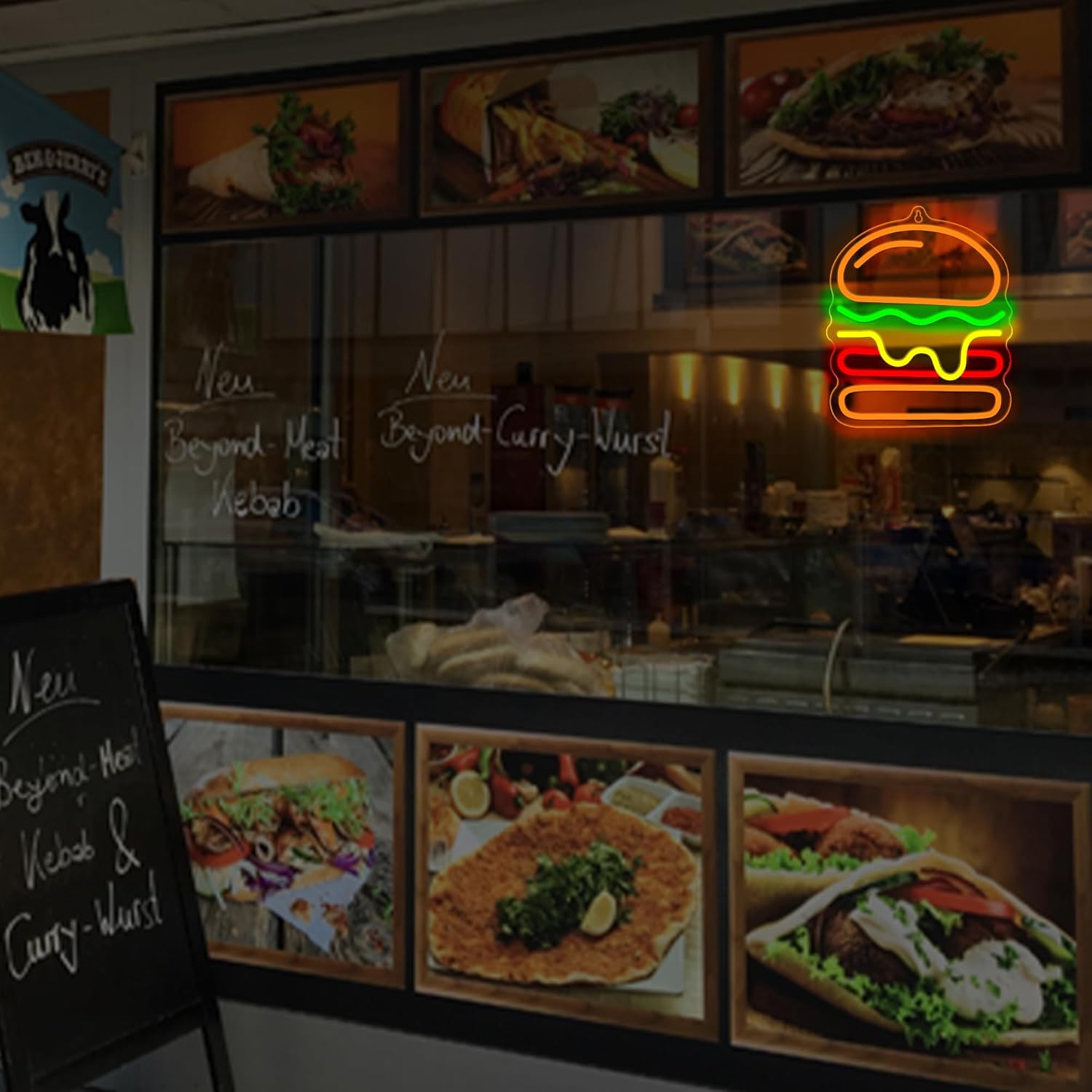 Burger Neon Sign with Layered  - Lighting Home Decor Ideas ulasan dan harga