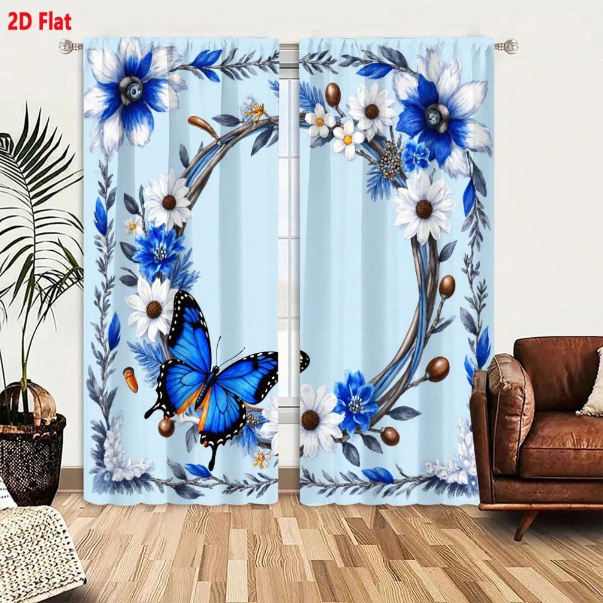 2pcs 2D Flat Light Blue Backgr - Elements Lighting Decor ulasan dan harga