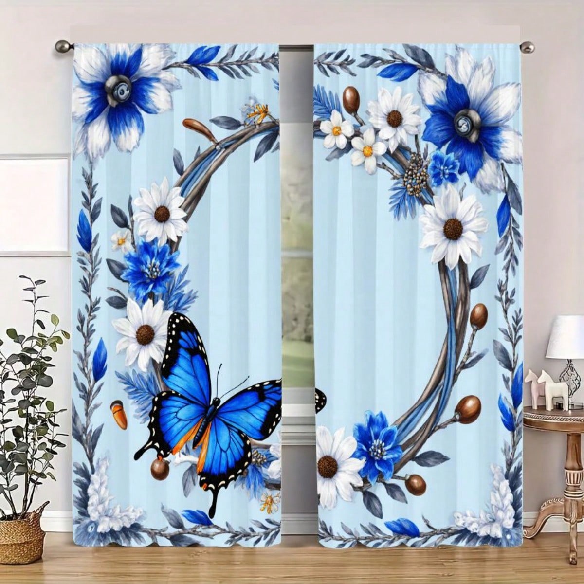 2pcs 2D Flat Light Blue Backgr - Elements Lighting Decor ulasan dan harga