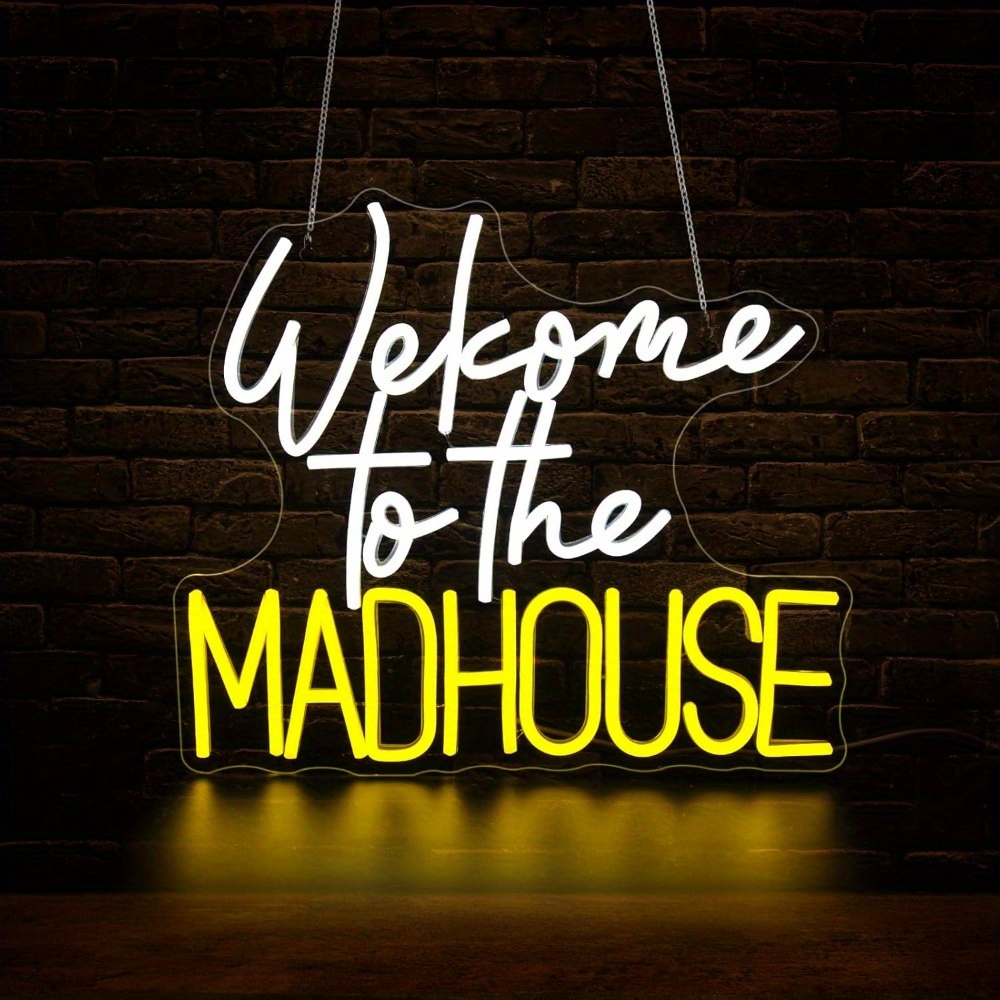 Welcome To The Madhouse Neon S - Lighting Home Decor Ideas ulasan dan harga