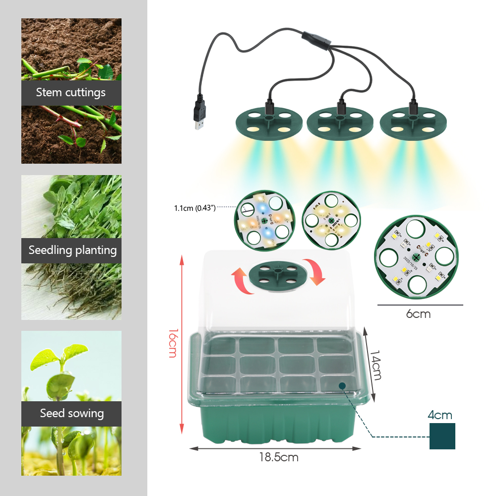 LED Nursery Pots with Grow Lig - Touch Dimmer Lamp ulasan dan harga