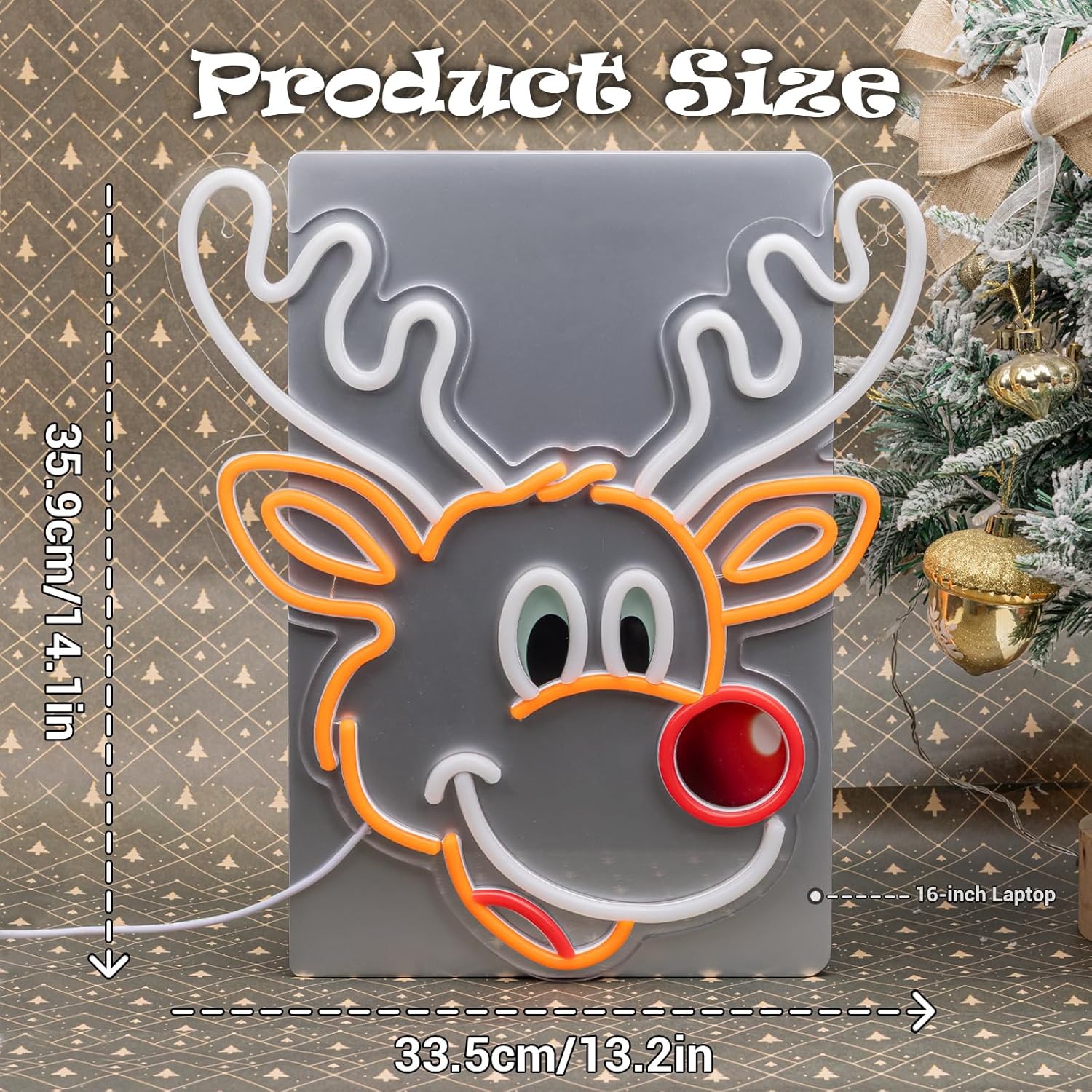 Cute Christmas Reindeer Neon S - Lighting Home Decor Ideas ulasan dan harga