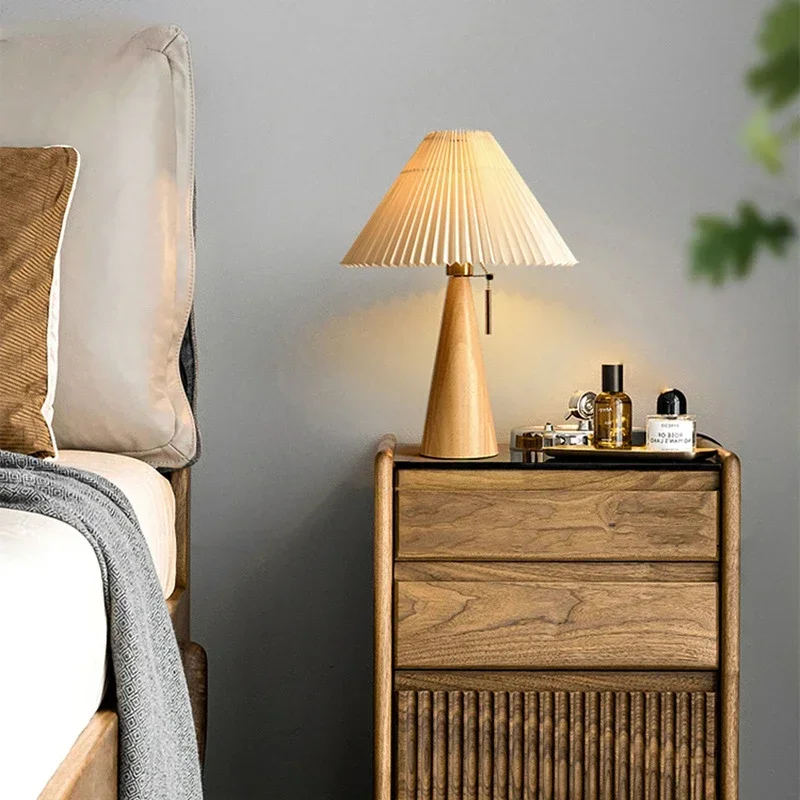 Retro Pleated Table Lamp Nordi - Lighting Decor For Bedroom ulasan dan harga