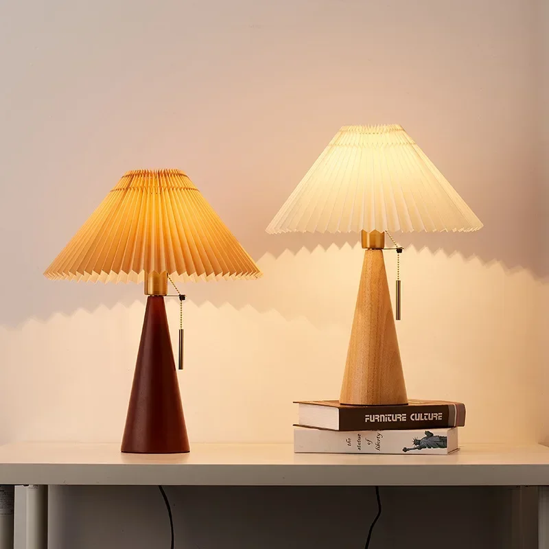 Retro Pleated Table Lamp Nordi - Lighting Decor For Bedroom ulasan dan harga