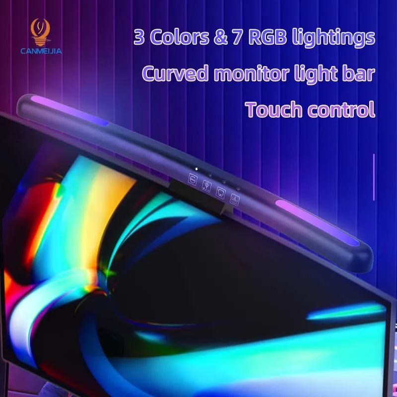Curved LED Monitor Light Bar U - Touch Dimmer Lamp ulasan dan harga