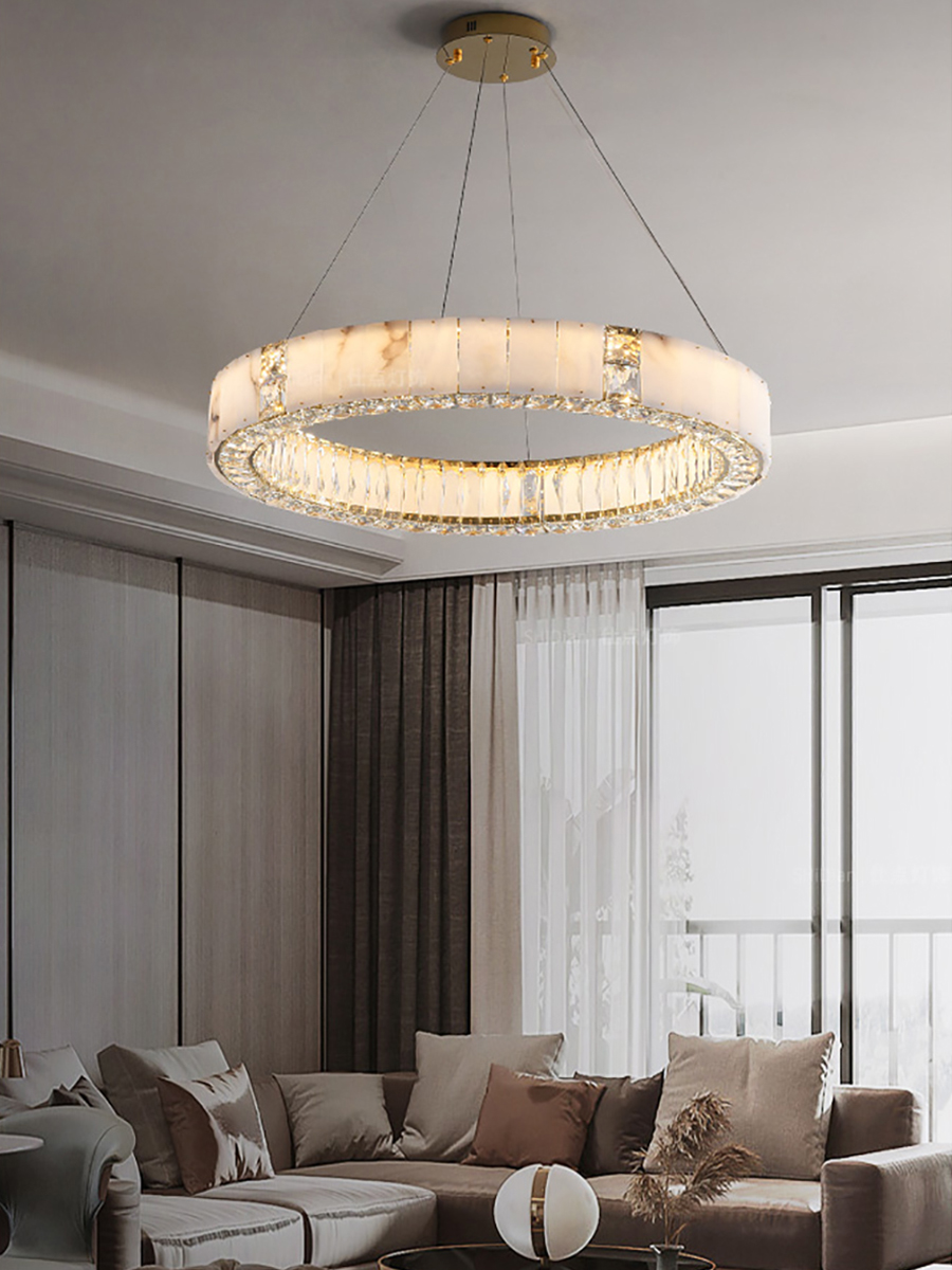 Gold Black Modern LED Chandeli - Elements Lighting Decor ulasan dan harga